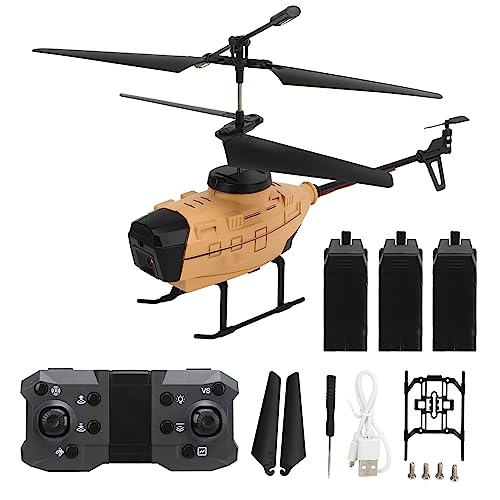 XIASABA -Fernbedienungshubschrauber mit automatischer Hindernisvermeidung 4K Dual Camera High Definition Luftfotografie für Jungen und Erwachsene in Grauer Farbe Mit 3 Batterien (Dreifachbatterien) von XIASABA