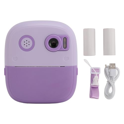 XIASABA Instant Print -Kamera für Kinder 2 4 Zoll IPS HD -Bildschirm 1080p Dual Lens 8X Digital Zoom Autofokus ideal für 3- bis 12 -jährige und Mädchen EIN tolles Geburtstag (Lila) von XIASABA