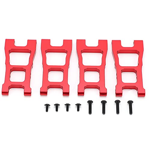XIASABA Metall-Unterlenker vorne und hinten, A-Arms kompatibel, 4 Stück RC-Aluminium-Unterlenker vorne/hinten, für Redcat XBE XTE SC 1/10 Monster-Truck (rot) von XIASABA