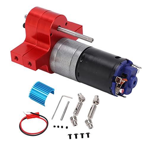 XIASABA Metal Transmission Gear Box with 370 Motor for WPL Series 1/16 Military Trucks Ideal Upgrade for RC Car Enthusiasts Offering Good Heat Dissipation and Aluminum Alloy Cons (Red) von XIASABA