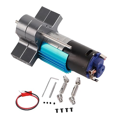XIASABA Metal Transmission Gear Box with 370 Motor for WPL Series 1/16 Military Trucks Ideal Upgrade for RC Car Enthusiasts Offering Good Heat Dissipation and Aluminum Alloy Cons (Ti Color) von XIASABA