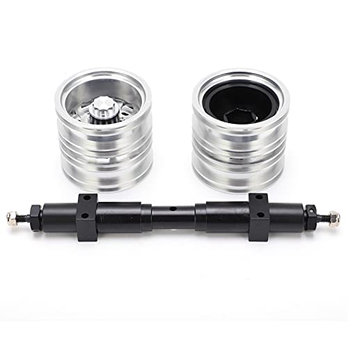 XIASABA Metal UNPOWERED Hinder Achs Metall Metall Heck -Rad Nabe für 1/14 Traktor -Halbanhänger -LKW 140 -mm -Achse Länge (120 mm) von XIASABA