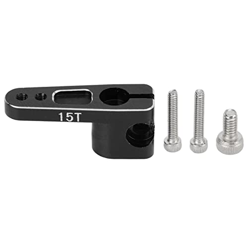 XIASABA Metallservo Arm Aluminiumlegierung 15T Stabiles RC -Lenkschiff für axiales SCX24 1/24 RC -Auto (Schwarz) von XIASABA