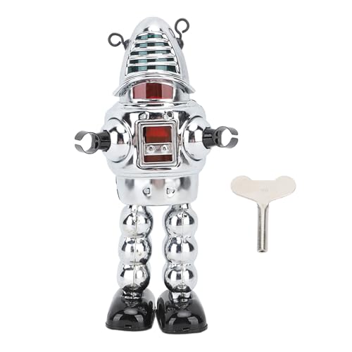 XIASABA Metallzaun Uhrwerk Lauffigur Roboter Spielzeug für Erwachsene zum Sammeln Geburtstags Urlaub Silber (Silber) von XIASABA