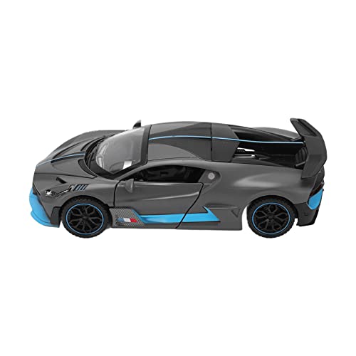 XIASABA Modellautos 1:32 Präzises Legierungsauto mit Sound- und Lichtfunktion, robust, stoßfest, cool, lebensecht, mit Rückziehfunktion für 4-jährige Jungen, ideales Spielzeug für (Grau) von XIASABA