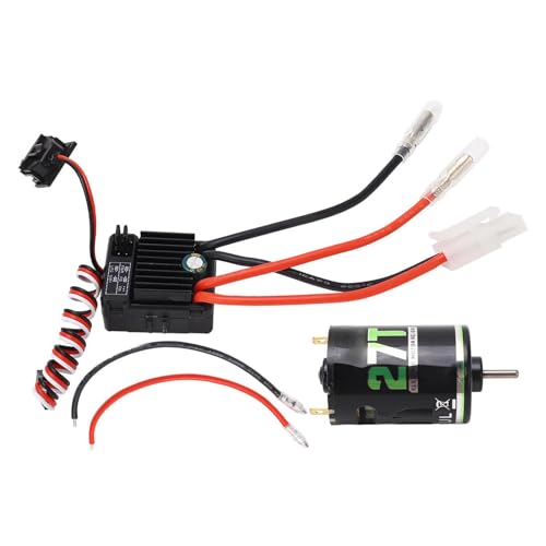 XIASABA Motor ESC -Kombination Bidirektionales Lagern Anti -Interferenz niedriger Rausch Universal High Torsion 540 gebürstetem Motor 60A ESC Ideal für Crawler DIY Modification (27t) von XIASABA