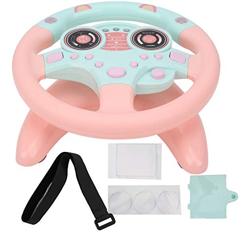 XIASABA Pink Simulation Lenkradkinder Kinder Frühschulung Spielzeug mit Basis für Geburtstagsgeschenke aus hochwertigen Bauchmuskeln und Spaß für Kinder, Fahrerlebnisse zu schaffen (Pink) von XIASABA