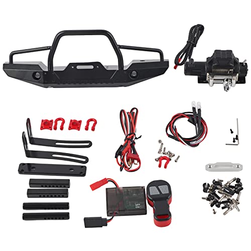 XIASABA RC Aluminium Alloy Front Bumper with Winch Remote Control for 1/10 Scale 4 and Axial SCX10 RC Cars Quality Materials Exquisite Workmanship Wireless Control for Easy XIASABA RC Aluminium Alloy Front Bumper with Winch Remote Control for 1/10 Scale 4 and Axial SCX10 RC Cars Quality Materials Exquisite Workmanship Wireless Control for Easy von XIASABA