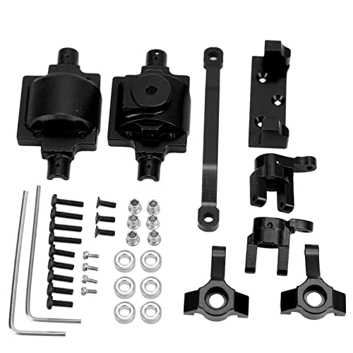 XIASABA RC Aluminiumlegierung Achs -Achs -Kit Ersatz Stabiles Achsengehäuse Kit für HBX 1/24 Kletterwagen rot (Schwarz) von XIASABA