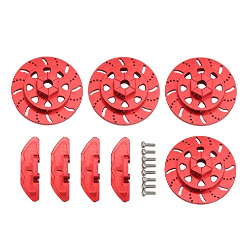 XIASABA RC Aluminiumlegierungsbremsscheiben -Bremssattel Set für axiale RBX10 Ryft 1/10 RC -Auto -Upgrade Teile Schwarz (Rot) von XIASABA