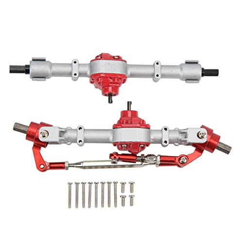 XIASABA RC Auto Metall Vorderachse Set für MN D90 D91 99S FJ45 1/12 RC Auto Upgrade Teile Silber Rot (Silver Red) von XIASABA
