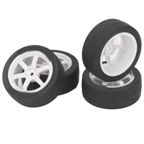 RC-Autoreifen, Gummi-Kunststoff-Set, Drifting-Stunt-Spielen, Universal-RC-Räder, Tamiya TT01 TT02 XV01 XV02 HSP 94123 94122 1/10 Ferngesteuertes Fahrzeug (weiß) von XIASABA