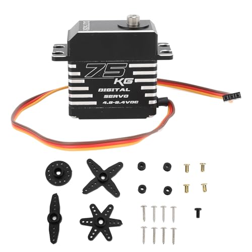 XIASABA RC Servo schwarz 75 kg hohe Drehmoment bürstenloser Vollmetall mit Servoarmen Digitales Servo für axiale Arrma -RC -Roboter -Aluminiummaterial ca. 117 g Arbeitsspannung DC XIASABA RC Servo schwarz 75 kg hohe Drehmoment bürstenloser Vollmetall mit Servoarmen Digitales Servo für axiale Arrma -RC -Roboter -Aluminiummaterial ca. 117 g Arbeitsspannung DC von XIASABA