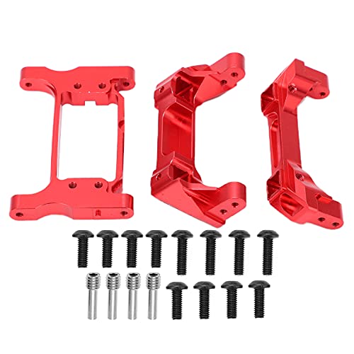 XIASABA RC Stoßfänger Set Metall vorne und hinteren Stoßstangen Aluminiumlegierung für Traxxas 4 RC Crawler Car mit Servo -Klammertitanfarbe (Rot) von XIASABA