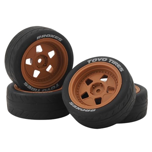 XIASABA RC Tire Wheel Gummi Plastik -Stoßdämpfung Einfach RC -Autoteile für TT01 TT02 XV01 1/10 Rennwagen (Braun) von XIASABA