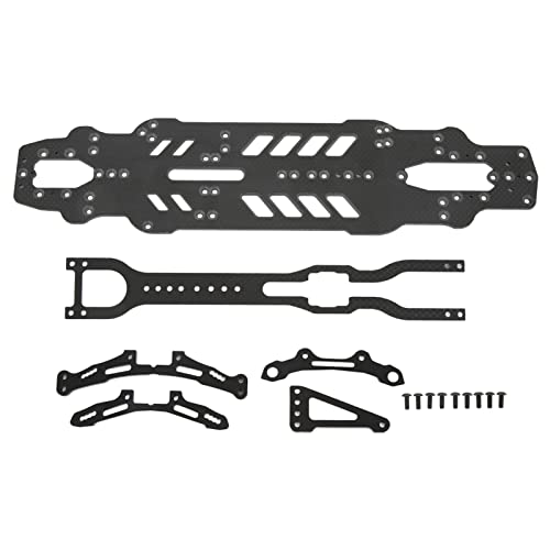 XIASABA RC-Tourenwagen-Chassis-Kit, präzises, Flexibles Bodenplatten-Set für 1/10 RC-Tourenwagen, aus Kohlefaser und Aluminiumlegierung, passend für 3RACING Advance S64, Schwarz (Schwarz) von XIASABA