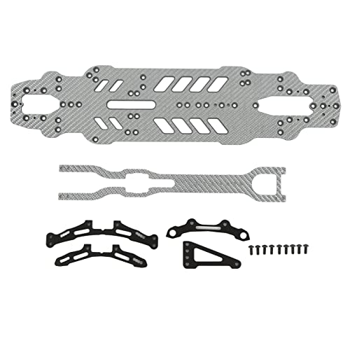 XIASABA RC-Tourenwagen-Chassis-Kit, präzises, Flexibles Bodenplatten-Set für 1/10 RC-Tourenwagen, aus Kohlefaser und Aluminiumlegierung, passend für 3RACING Advance S64, Schwarz (Silber SSG) von XIASABA