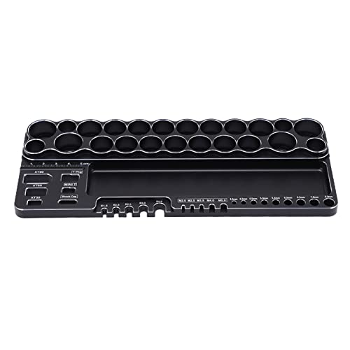 XIASABA RC -Werkzeuge Speicher Rack Aluminium Leichtmetallschraubendreher Schere Kit Organizer für alle RC -Autos mit Befestigungslöchern grau (Black) von XIASABA