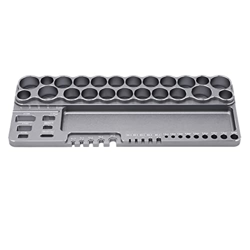 XIASABA RC -Werkzeuge Speicher Rack Aluminium Leichtmetallschraubendreher Schere Kit Organizer für alle RC -Autos mit Befestigungslöchern grau (Grey) von XIASABA