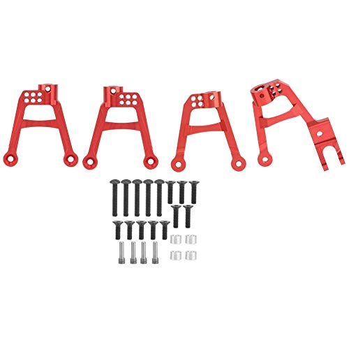XIASABA Stoßdämpferhalterung aus Aluminiumlegierung vorne und hinten, 4 Stück, rot, brandneu, passend für Axial SCX10 II 90046/90047 RC-Auto von XIASABA