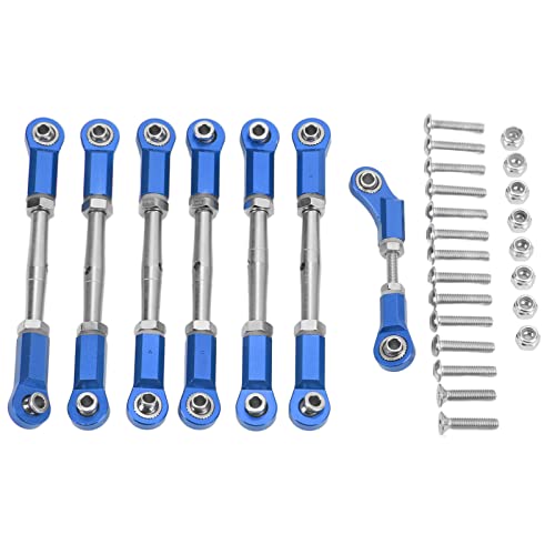 XIASABA Upgrade Aluminiumlegierung RC Pull Rod Set für Rustler Slash 4WD 1/10 Skala Cars Servo Link Spurstangen mit Verstellbarer Länge verbesserter Stärke und Cooles texturiertes (Blau) von XIASABA