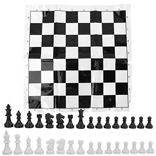 Xiasaba Plastik Internationales Schach mit Perlenfilm Schachbrett Set mit 49 mm King Height (weiß) (Weiß) von XIASABA