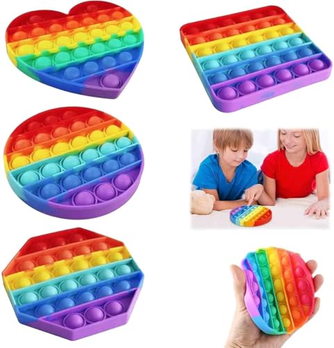 XIATIAN Pop it Spielzeug, 4 Stücke Push and Pop Bubble Sensory Fidget Toy, Popit Fidget It Spielzeug, Anti Stress Spielzeugs für Kinder und Erwachsene Sensorik XIATIAN Pop it Spielzeug, 4 Stücke Push and Pop Bubble Sensory Fidget Toy, Popit Fidget It Spielzeug, Anti Stress Spielzeugs für Kinder und Erwachsene Sensorik von XIATIAN