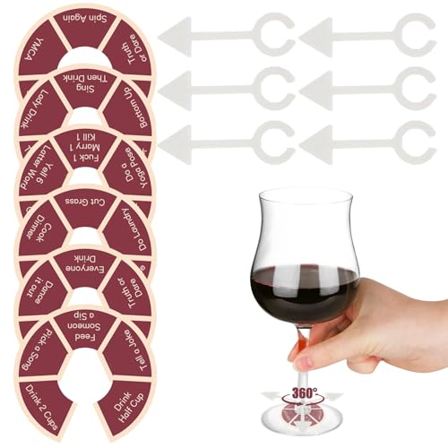 XIBDGNTNE Wein-Roulette-Trinkspiel für Junggesellinnenabschiede, Weinverkostungen, Feiertagstreffen und Spieleabende von XIBDGNTNE