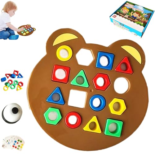 XIBHDN Hailoyearn Shape Matching Game, Geometric Shape Quick Matching Board Game, Puzzles Geometric Shape Color Sensory Educational Toys (1Set) von XIBHDN