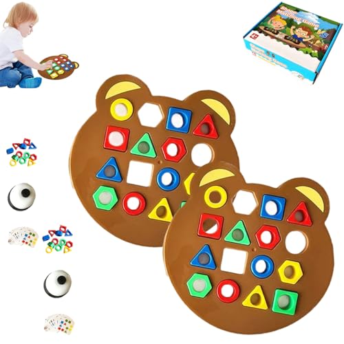XIBHDN Hailoyearn Shape Matching Game, Geometric Shape Quick Matching Board Game, Puzzles Geometric Shape Color Sensory Educational Toys (2Set) von XIBHDN