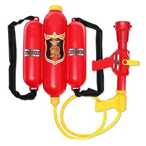 XICHEN® Feuerwehrmann Rucksack Wasserpistole Spielzeug Große Menge Wasser Lange Reichweite Rot Sommer Spaß von XICHEN