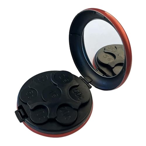 Münz-Organizer, tragbarer Mini-Münzspender-Koffer mit Spiegel, Hartschalenkoffer, kleiner Geldsortierer, Münzhalter für Sammler, platzsparender Taschen-Münzaufbewahrungs-Organizer(Orange) von XIEHUANGJIYI