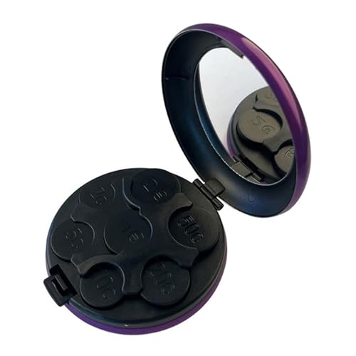 Münz-Organizer, tragbarer Mini-Münzspender-Koffer mit Spiegel, Hartschalenkoffer, kleiner Geldsortierer, Münzhalter für Sammler, platzsparender Taschen-Münzaufbewahrungs-Organizer(Purple) von XIEHUANGJIYI
