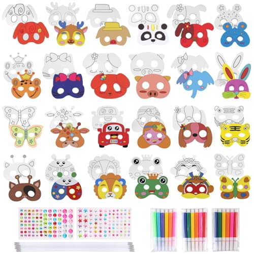 24 Stück Masken zum Bemalen Kinder, Tiermasken zum Ausmalen, Bemalen Blanko Papiermasken zum Bemalen, Tiermasken für Kinder, DIY Masken für Kindergeburtstag, Halloween, Weihnachten, Bühnenaufführungen 24 Stück Masken zum Bemalen Kinder, Tiermasken zum Ausmalen, Bemalen Blanko Papiermasken zum Bemalen, Tiermasken für Kinder, DIY Masken für Kindergeburtstag, Halloween, Weihnachten, Bühnenaufführungen von XIEJ