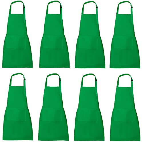 XIEJINJIA 8 Stück Kinder Schürze Wasserfest Verstellbar mit Taschen Koch Kind Kochen Backen Malen für Jungen und Mädchen Grün XIEJINJIA 8 Stück Kinder Schürze Wasserfest Verstellbar mit Taschen Koch Kind Kochen Backen Malen für Jungen und Mädchen Grün von XIEJINJIA