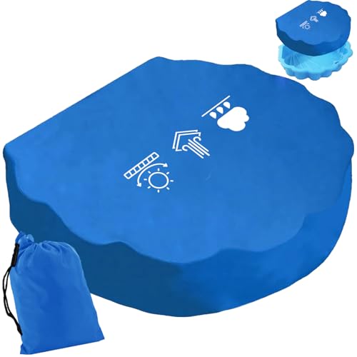XIEXIESHER Sandkasten Muschel Abdeckung, Blau Rund 100cm Abdeckplane Sand Muscheln für Kinder Klein Sandmuschel Plane von XIEXIESHER