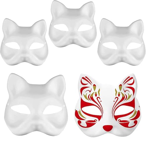 XIEXIESHER 5/10 Stück Katzenmasken zum Bemalen, DIY Weiße Maske, Fuchsmaske, Therian Mask, Theathermaske zum Bemalen Unbemalt Masken für Kinder Erwachsene Karneval,Weihnachten Fasching, Party Cosplay XIEXIESHER 5/10 Stück Katzenmasken zum Bemalen, DIY Weiße Maske, Fuchsmaske, Therian Mask, Theathermaske zum Bemalen Unbemalt Masken für Kinder Erwachsene Karneval,Weihnachten Fasching, Party Cosplay von XIEXIESHER
