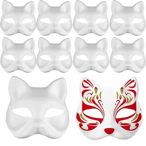 XIEXIESHER 5/10 Stück Katzenmasken zum Bemalen, DIY Weiße Maske, Fuchsmaske, Therian Mask, Theathermaske zum Bemalen Unbemalt Masken für Kinder Erwachsene Karneval,Weihnachten Fasching, Party Cosplay XIEXIESHER 5/10 Stück Katzenmasken zum Bemalen, DIY Weiße Maske, Fuchsmaske, Therian Mask, Theathermaske zum Bemalen Unbemalt Masken für Kinder Erwachsene Karneval,Weihnachten Fasching, Party Cosplay von XIEXIESHER