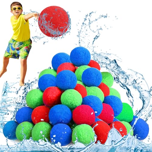XIEXIESHER 30 Wiederverwendbare Wasserbälle, 30/40/50 Spritzbälle 5 cm, Wasserschlacht Bälle für Kinder und Erwachsene, Pool, Strandspielzeug, Trampolin, Wasserbomben, Sommerspaß im Freien von XIEXIESHER