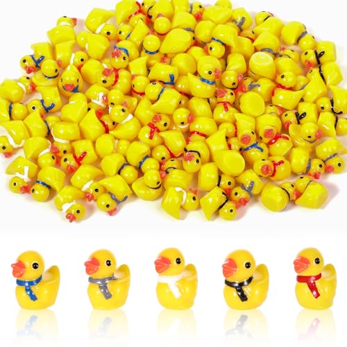 100st Kleine Gelbe Enten, Mini Enten Mini Harz Entenfiguren und Schal Kleine Gelbe Enten Kleine Enten Zubehör zum Basteln Heimstreichspiel Puppenhaus Schule Projekt Landschaftsaquarium 100st Kleine Gelbe Enten, Mini Enten Mini Harz Entenfiguren und Schal Kleine Gelbe Enten Kleine Enten Zubehör zum Basteln Heimstreichspiel Puppenhaus Schule Projekt Landschaftsaquarium von XIHIRCD