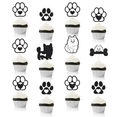12st Cupcake Topper mit Hundepfoten, Glitzer Cupcake Topper mit Welpenmotiv Mini Pfote Cupcake Picker Cupcake Dekorationen für Babyparty Geburtstag Jungen Mädchen Kuchen Dessertzubehör 12st Cupcake Topper mit Hundepfoten, Glitzer Cupcake Topper mit Welpenmotiv Mini Pfote Cupcake Picker Cupcake Dekorationen für Babyparty Geburtstag Jungen Mädchen Kuchen Dessertzubehör von XIHIRCD