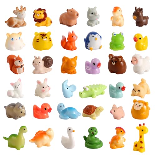 36 St Mini-Tiere aus Kunstharz, Mini-Tierfiguren zum Verstecken Niedliche Giraffe Löwe Frosch Krokodil Miniatur-Gartendekor Miniatur-Ornamente aus Kunstharz für Miniatur-Feengarten-Puppenhaus 36 St Mini-Tiere aus Kunstharz, Mini-Tierfiguren zum Verstecken Niedliche Giraffe Löwe Frosch Krokodil Miniatur-Gartendekor Miniatur-Ornamente aus Kunstharz für Miniatur-Feengarten-Puppenhaus von XIHIRCD