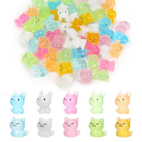 XIHIRCD 60stk Leuchtende Miniatur-Katzenfiguren, 2 Stile Mini-Katze aus Kunstharz Leuchtet im Dunkeln Kleine Katzenstatuen Kleine Tiere aus Kunstharz für Puppenhaus Garten Kuchendekoration XIHIRCD 60stk Leuchtende Miniatur-Katzenfiguren, 2 Stile Mini-Katze aus Kunstharz Leuchtet im Dunkeln Kleine Katzenstatuen Kleine Tiere aus Kunstharz für Puppenhaus Garten Kuchendekoration von XIHIRCD