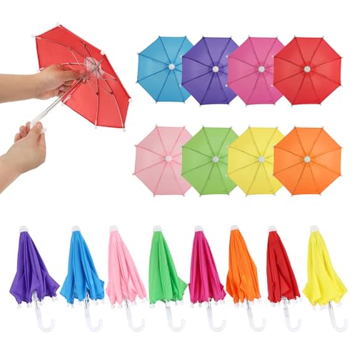 XIHIRCD 8 Stück Miniatur-Regenschirme, Kleine Regenschirme Verstellbar Mini bunt für sonnige Tage Puppendekoration für Jungen und Mädchen Geeignet für 45,72 cm große Figurendekoration XIHIRCD 8 Stück Miniatur-Regenschirme, Kleine Regenschirme Verstellbar Mini bunt für sonnige Tage Puppendekoration für Jungen und Mädchen Geeignet für 45,72 cm große Figurendekoration von XIHIRCD