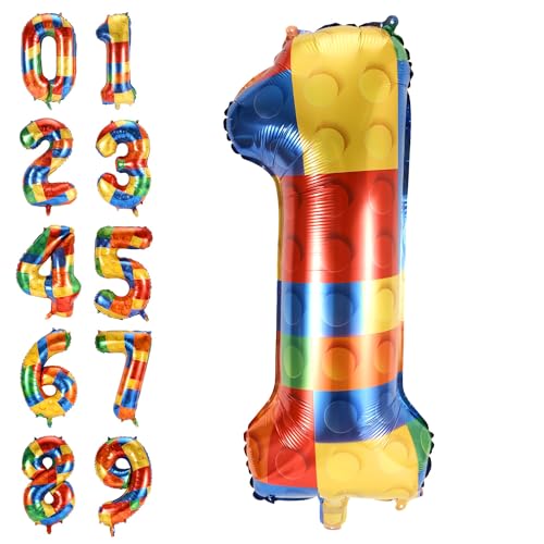 Ballon Zahlen, 81cm Großer Zahlenballon Heliumfolien-Mylar-Ballon für Kinder-Feiertagspartys, Mottopartys, Jungen und Mädchen-Geburtstagsparty-Dekorationen (1) von XIHIRCD
