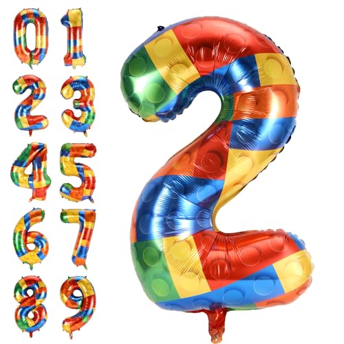 Ballon Zahlen, 81cm Großer Zahlenballon Heliumfolien-Mylar-Ballon für Kinder-Feiertagspartys, Mottopartys, Jungen und Mädchen-Geburtstagsparty-Dekorationen (2) von XIHIRCD