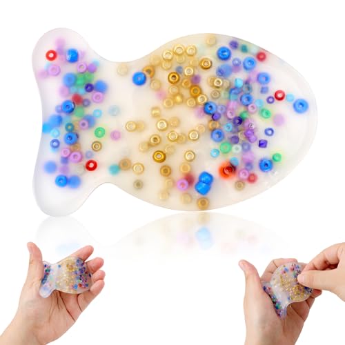 XIHIRCD Fidget Pads zum Hautzupfen, Sensorisches Spielzeug zum Hautzupfen Fidget Pad aus Kunststoff Fidget-Pad zur Vorbeugung von Hautzupfen Fidget für Kinder und Erwachsene zum Stressabbau (Fisch) von XIHIRCD