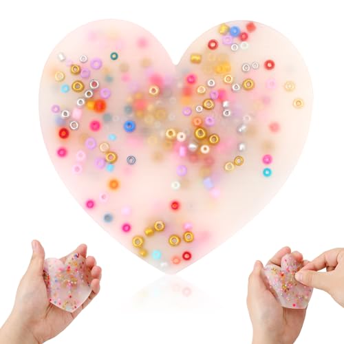 XIHIRCD Fidget Pads zum Hautzupfen, Sensorisches Spielzeug zum Hautzupfen Fidget Pad aus Kunststoff Fidget-Pad zur Vorbeugung von Hautzupfen Fidget für Kinder und Erwachsene zum Stressabbau (Herz) von XIHIRCD