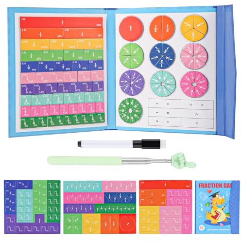 Magnetisches Bruch-Lernpuzzle, Bruch-Kacheln und Kreismagnete mit Mathematischen Prozentwerten Bruch-Manipulative-Streifen Lernbuchspiele für die Grundschule Magnetisches Bruch-Lernpuzzle, Bruch-Kacheln und Kreismagnete mit Mathematischen Prozentwerten Bruch-Manipulative-Streifen Lernbuchspiele für die Grundschule von XIHIRCD