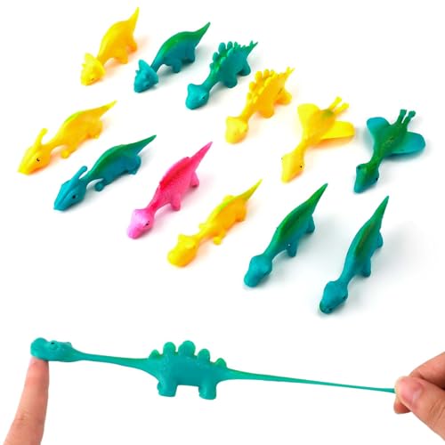 XIHIRCD 12 Stück Dinosaurier Spielzeug, Weicher Gummi Finger Dinosaurier Mini Fliegendes Dinosaurier Spielzeug Süße Tier Dinosaurier Partygeschenke als Geschenk für Jungen und Mädchen von XIHIRCD